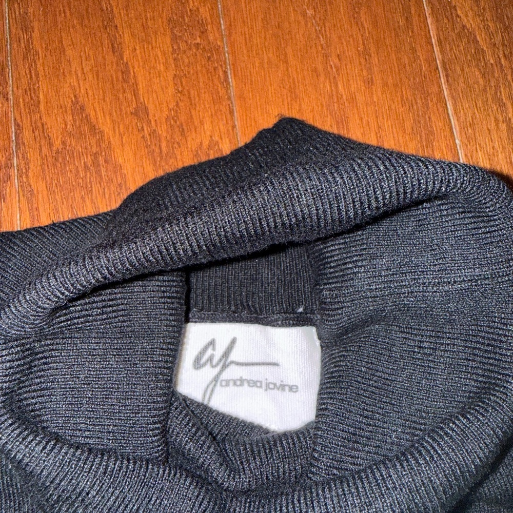 Whimsygoth sheer sleeves Black Turtleneck Sweater - Picture 3 of 7